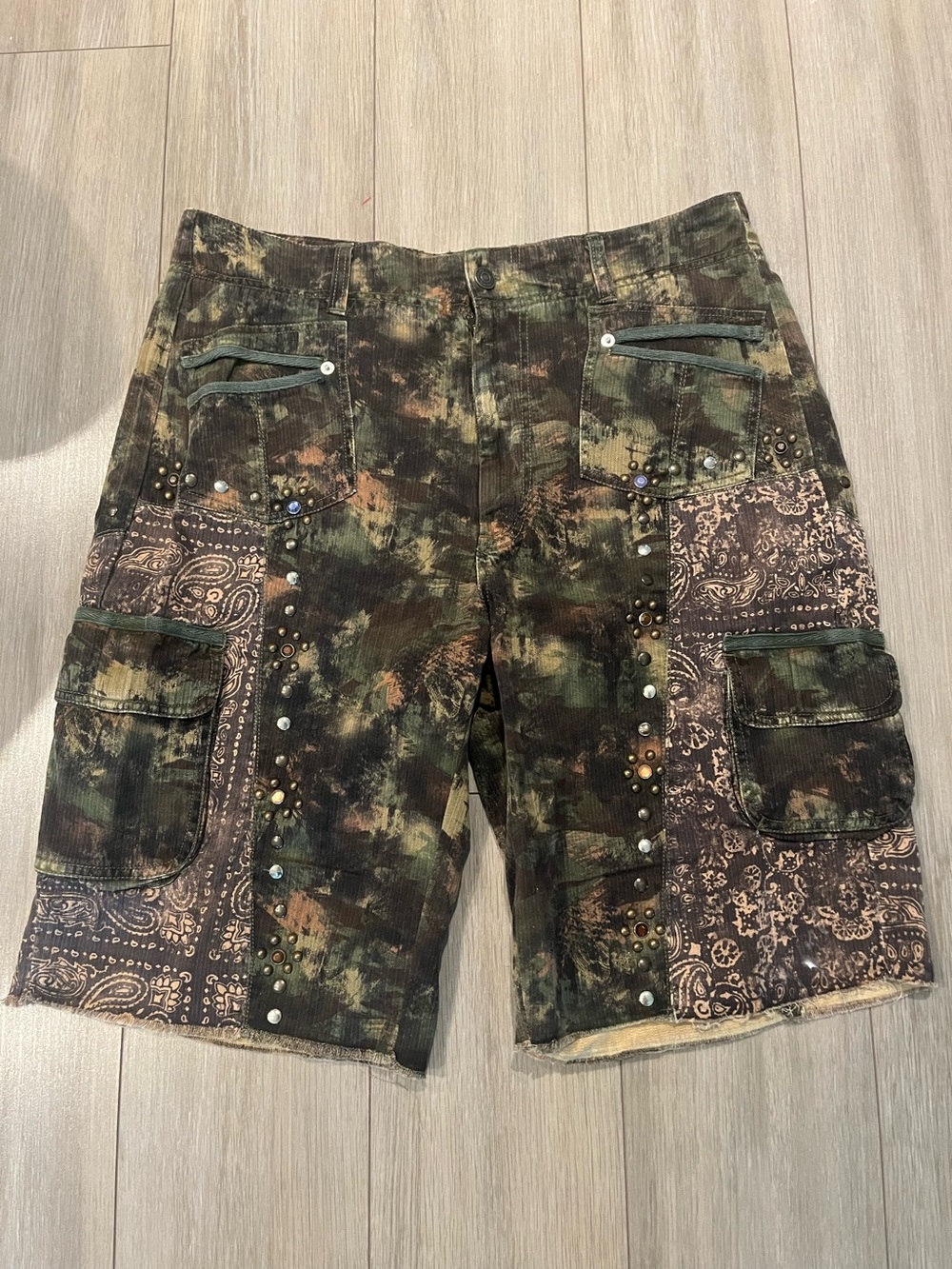 Free people camo tie dye shorts
